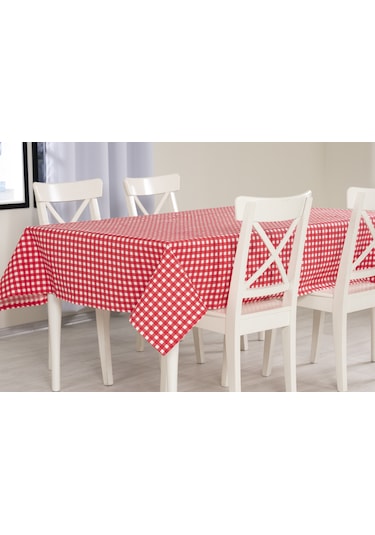 Ekose Masa Örtüsü Kırmızı