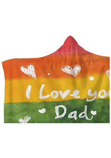 Homyl Kapüşonlu Battaniye Giyilebilir Şal Yatakhane Uyuklama Baba 130x150cm Çok Renkli