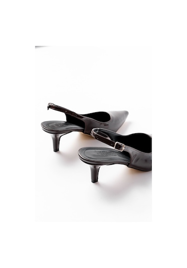 St-1152 Kahve Rugan Günlük 7 Cm Topuklu Kadın Ayakkabı Kahve