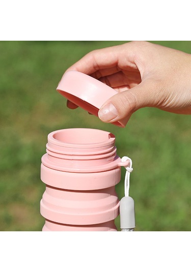 Suntek Dağcılık Kamp Seyahat Için Katlanabilir Su Şişesi Pembe