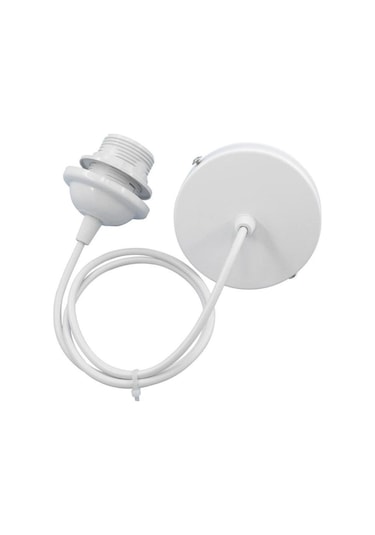 Beyaz E27 Vidalı Tavan Asılı Sarkıt Ampul Edison Led Tutucu Soket Tabanı