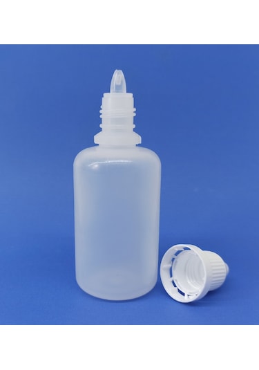 100 Adet Boş Plastik Likit Mürekkep Kolonya Şişesi 50 ML