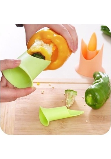 2 Adet/takım Yaratıcı Biber Tart Dilimleme Biber Tohumlu Sökücü Cihazı Mavi