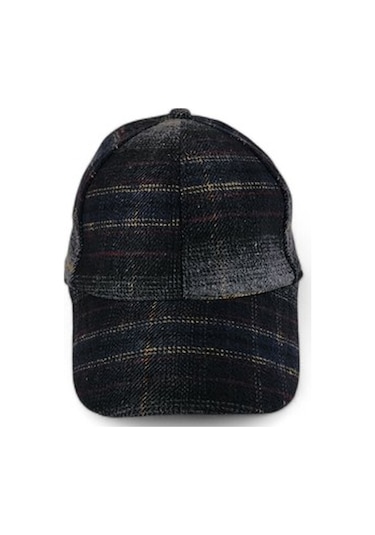 Hedea İskoç Tartan Desen Şapka Siyah Siyah