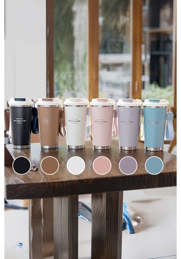 Sırdırmaz Kapaklı Paslanmaz Çelik Isı Yalırımlı Termos Ofis Kupa 580 Ml - Mor Mor