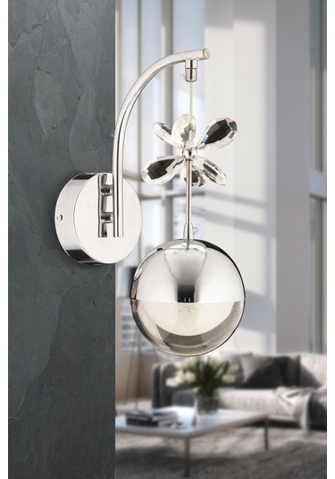 Küre Krom Ledli Aplik Salon Mutfak Oda Oturma Odası Hol Ledli Aplik Sb-ld-706 Krom