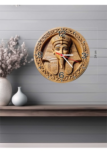 24x24 Cm 3d Görünümlü Ahşap Duvar Saati V4