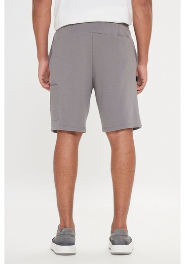 Ac&Co / Altınyıldız Classics Erkek Grı Standart Fit Normal Kesim Pamuklu Cepli Örme Şort Gri