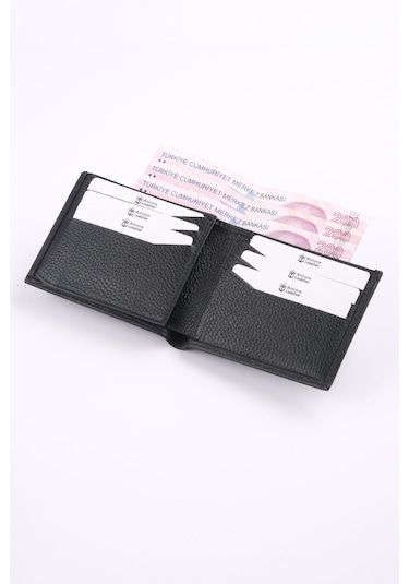 Ancora Leather Hakiki Deri Erkek Cüzdan-26500 Siyah