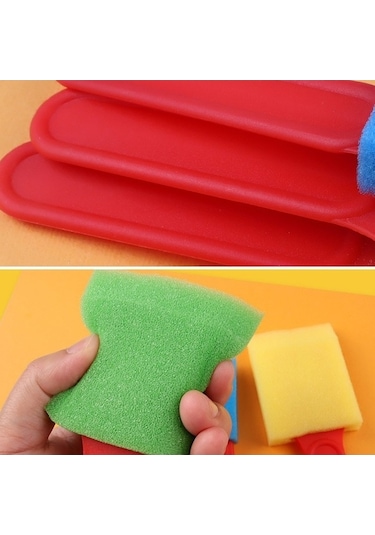 Willowhaven 7 Takım Sünger Fırça Seti - Çocuk Sanat Ve Resim Mühür Aracı Standart - Plastik+sünger, Ekolojik, Hafif Ve Güvenli