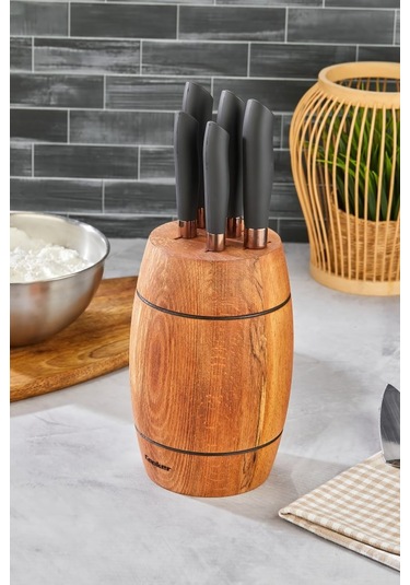 Cooker Hero 6 Parça Lux Bıçak Seti Ckr3585 Ahşap