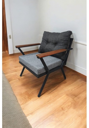 Pilocca Demonte Metal Tekli Bahçe Mobilyası, Gri-antrasit, 60x60 Antrasit  - Gri