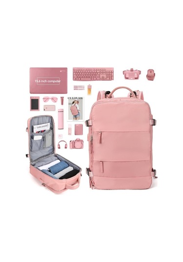 Seyahat Sırt Çantası Çok Bölmeli Sırt Çantası -mor Mor