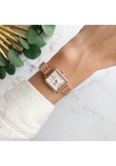 Maiar Kare Kasa Rose Kordon Kadın Kol Saati Rose Gold