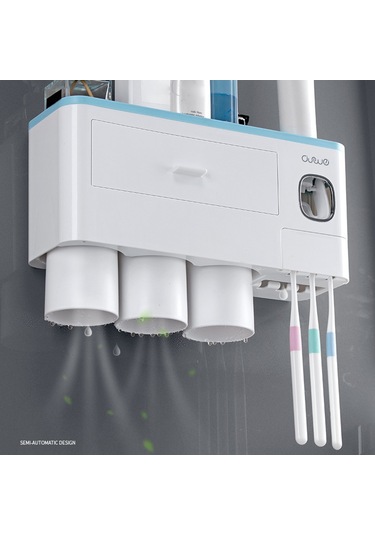 Aswei A1909 Diş Fırçası Tutucu Duvara Monte Kozmetik Düzenleyici Gri Diğer