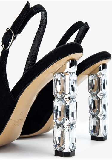 Valmenti Livio Kadın Siyah Süet Hakiki Deri Topuklu Ayakkabı 22 3134 Bn Ayk Y24 Siyah