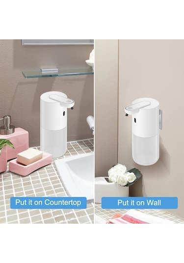 A Tutuculu 2 Adet-dokunmasız Otomatik Sabunluk Sensörlü Köpük Tip-c Şarjlı Yüksek Kapasiteli Ayarlanabilir Anahtarlı Akıllı Sıvı Sabunluk