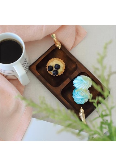 Akayev Ahşap 2 Bölmeli Altın Kuş Sunumluk