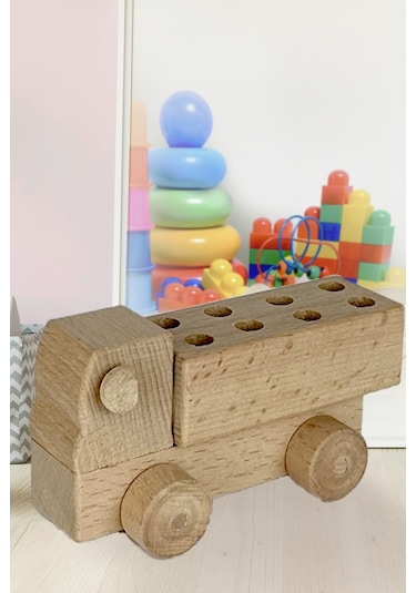 Ahşap Küçük Oyuncak Dikdörtgen Kamyon
