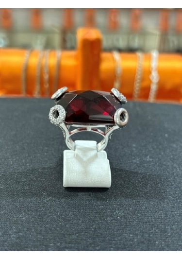 Firuze Gümüş Dikdörtgen Oyma Modeli Taşlı Gümüş Yüzük F16001131