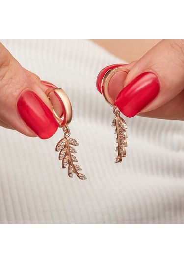 Artsmagazinmücevher Gümüş Rose Sallantılı Başak Kadın Küpe