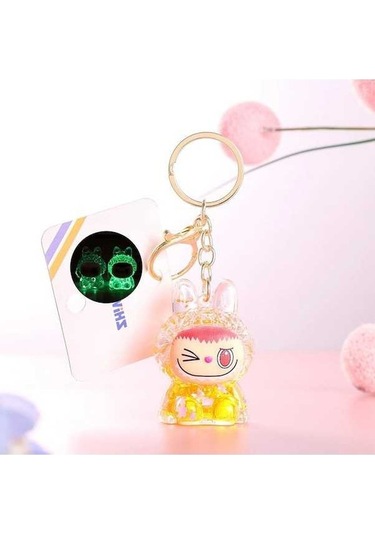 Novahub Sevimli Labubu Koyun Anahtarlık Kız Sırt Çantası Kolye Araba Koyu Gri L112lbb