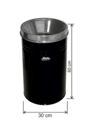 Paslanmaz Metal Kapalı Tip Çöp Kovası 42 Litre