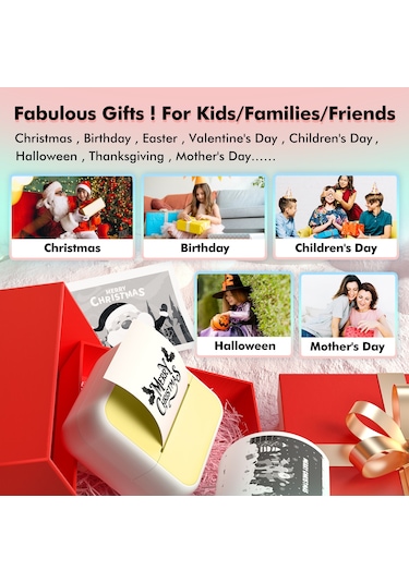 Yunboo S1 Mini Termal Etiket Yazıcı, 203dpi, Bluetooth, 1500mah Pil, 6'lı Termal + 5'li Yapışkan Kağıt, 5 Dil Kılavuzu