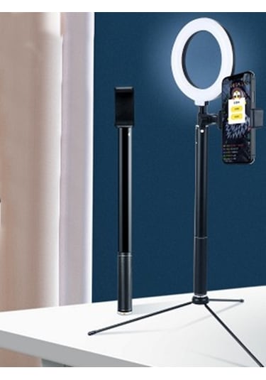 160 Cm 3 Renk Canlı Yayın Tripodu Tiktok Çekim Makyaj Işığı Ring