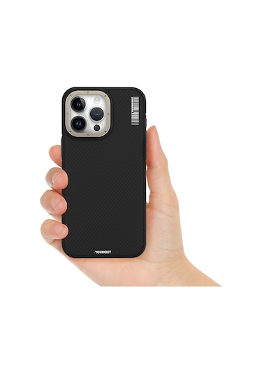 İphone 15 Pro Max Uyumlu Kılıf Magsafe Şarj Özellikli Youngkit 600d Kevlar Kapak