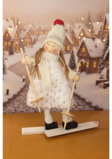 Yılbaşı Ağaç Süsü Kayaklı Noel Figürü