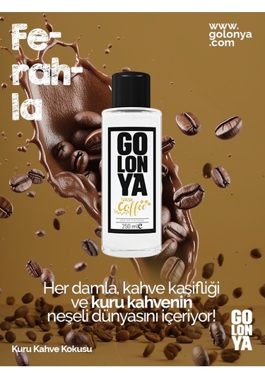 Golonya Kuru Kahve Kokulu Cam Şişe Kolonya 250 ML