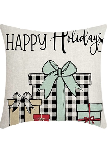 Cartoon Hand-painted Style Christmas Decorative Pillow No.96 Ekru