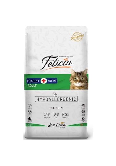 Felicia Tavuklu Düşük Tahıllı Yetişkin Kedi Maması 12 KG