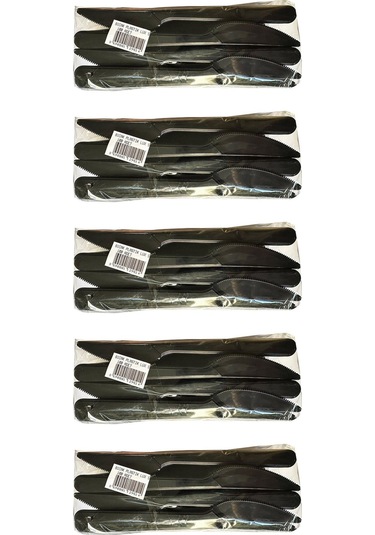 Siyah Plastik Bıçak - Parti Davet Piknik Yemek Bıçağı - 18 Cm. - 100'lü 5 Paket Siyah