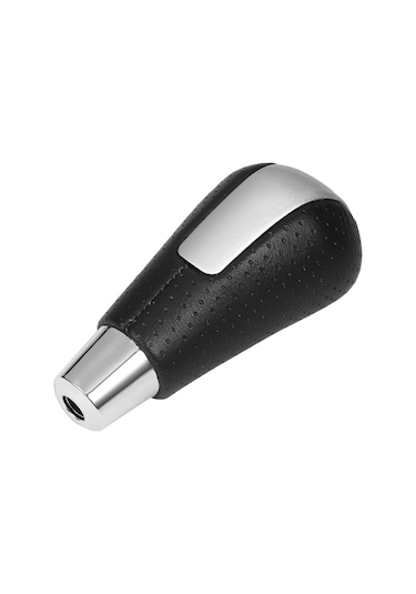 Ranyeek Mazda 3 2008-2011 Otomatik Vites Çubuğu Kolu - Siyah Pu Deri Ve Metal, Delikli Tipi, 10 4.7cm Boyutunda Siyah