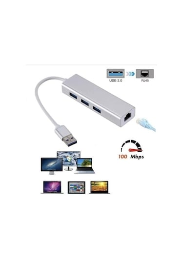 Apple Uyumlu MacBook Gigabit Ethernet Adaptör Usb 3.0 Hub Çoğaltıcı