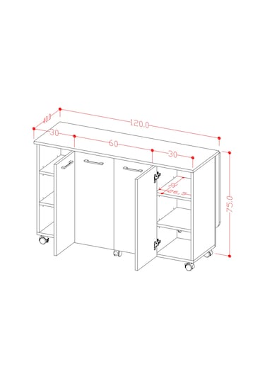 Asra Trend %100 Mdflam Mutfak Adası Yemek Masası Kahve Köşesi Ma-02 Antrasit Antrasit