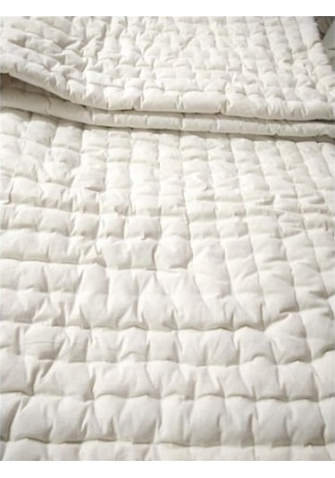 Çift Kişilik %100 Doğal Yün Yorgan El Yapımı El Dikişi Beyaz