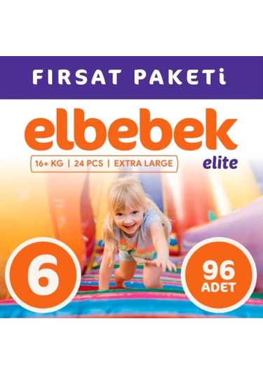 Elbebek Elite Bebek Bezi 6 Numara XLarge Fırsat Paketi 96 Adet 4'lü