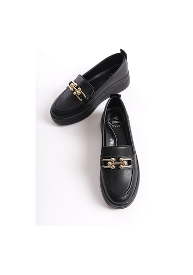 D602 Günlük Ortopedik Garantili Kadın Loafer Ayakkabı Siyah