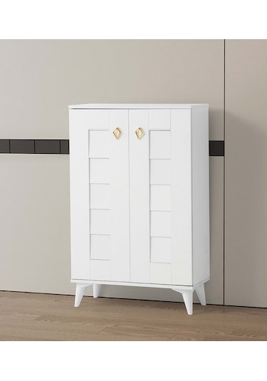 Mobilgen Beyaz Panjurlu Ayakkabılık Beyaz