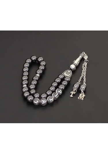 Tesbihsakarya Isimli - Kişiye Özel - Isme Özel - Hematit Doğaltaş Tesbih - 8 Mm