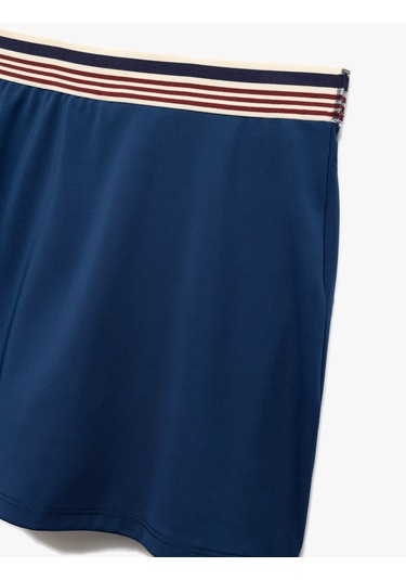 Koton Beli Lastikli Çizgili İnterlok Mini Spor Şort Etek Lacivert 5sak40246nk Lacivert