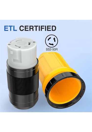 Xurunkeji 50amp Rv Güç Kablosu Büküm Kilitli Fiş, Önyükleme Kilitli Kapak, 125/250v Dişi Kilitli Kıyı Değiştirme Girişi