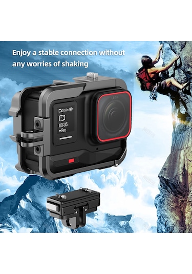 Ximistore9 Insta360 Ace/ace Pro İçin Alüminyum Manyetik Hızlı Montaj Tablası - Spor Kamera Tutucu Siyah