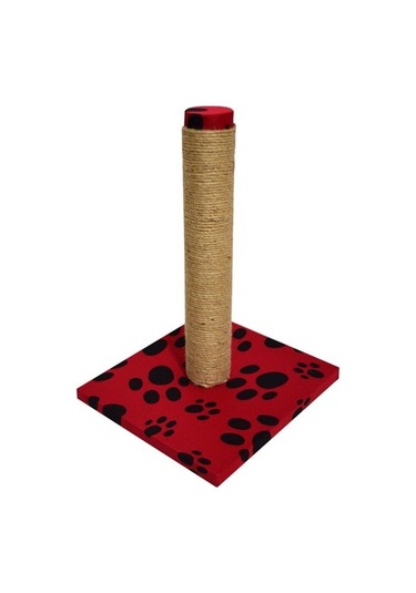 Bio Sand Pati Desenli Kedi Tırmalama Tahtası Kırmızı 40 cm