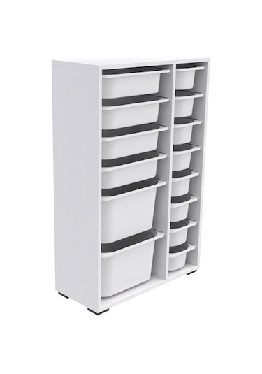 Pratico 14 Sepetli Çok Amaçlı Oyuncak Dolabı - Beyaz - 109x30x69,5 Cm Beyaz Pratico 14 Sepetli Çok Amaçlı Oyuncak Dolabı - Beyaz - 109x30x69,5 Cm Beyaz