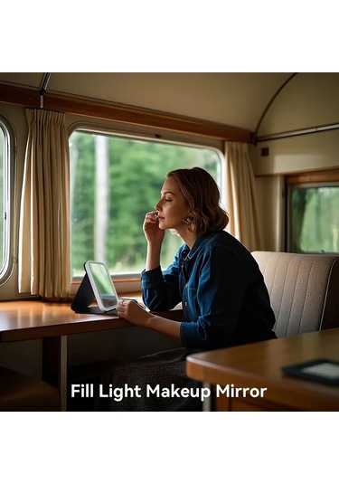 Honeybeeshop Pembe Işıklı Makyaj Aynası Taşınabilir 3 Renk Aydınlatma Dokunmatik Şarj Edilebilir Led Pembe