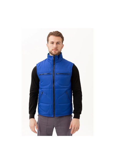 Kışlık Su Geçirmez Çok Cepli Yelek Isı Yalıtımlı Melesa İş Outdoor Suya Sıcak Tutucu Saxmavi